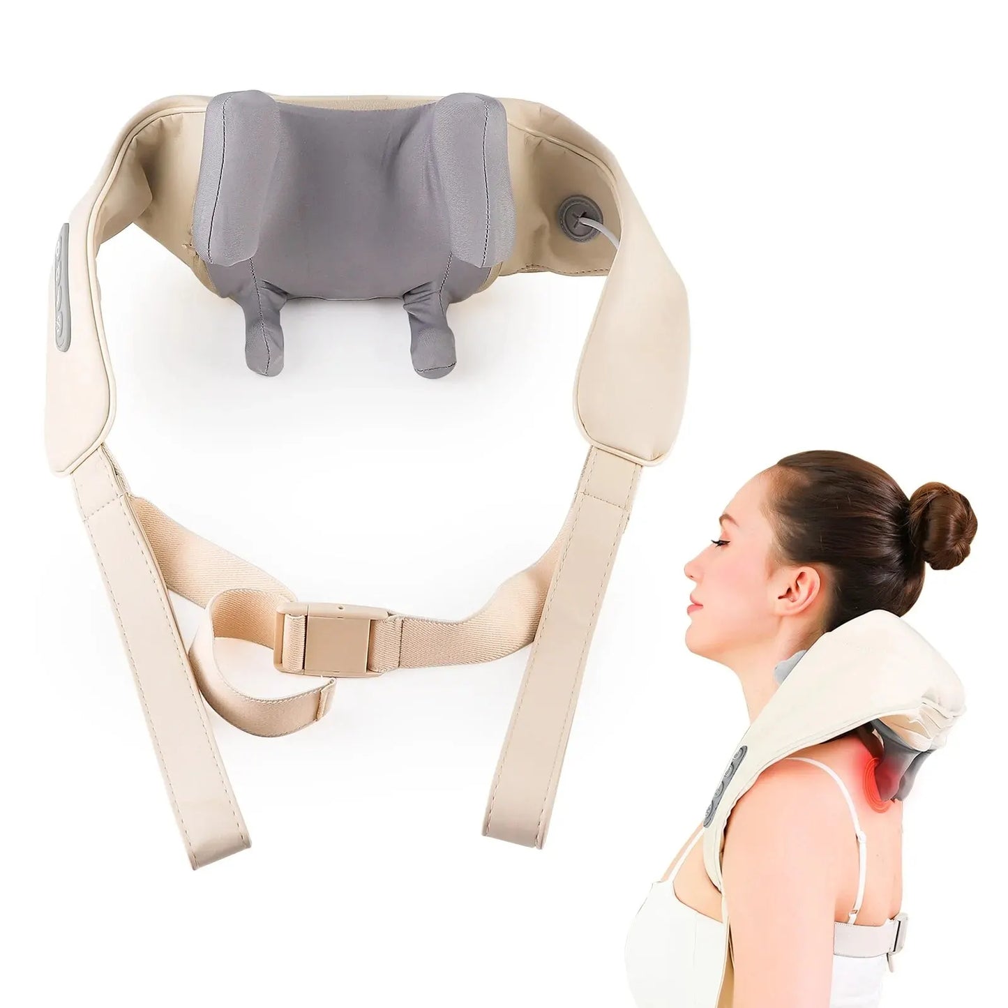 Neck and Shoulder Massager Wireless Neck and Back Shiatsu Kneading Massager Neck Cervical Relaxing Massage Shawl