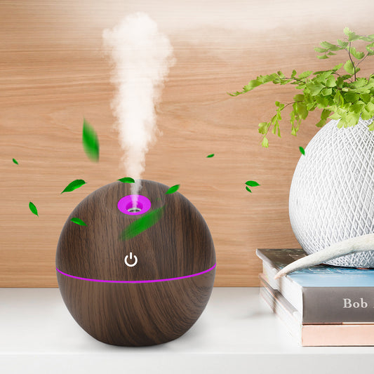 USB Aroma Humidifier Essential Oil Diffuser Ultrasonic Cool Mist Humidifier Air Humificador with 7 Color Change Air Humidifier Aroma Diffuser Essential Oil Humidifier Mist Maker Aromatherapy Wood